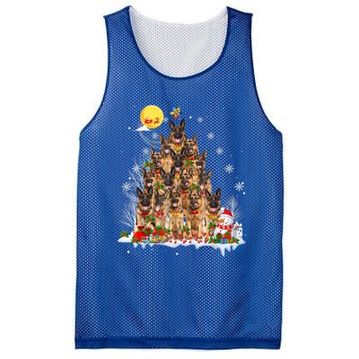 Ger Shepherd Dog Lover Matching Santa Christmas Tree Gift Mesh Reversible Basketball Jersey Tank