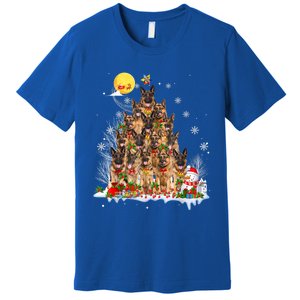 Ger Shepherd Dog Lover Matching Santa Christmas Tree Gift Premium T-Shirt