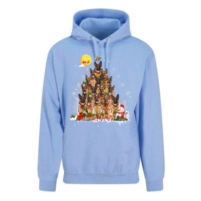 Ger Shepherd Dog Lover Matching Santa Christmas Tree Gift Unisex Surf Hoodie