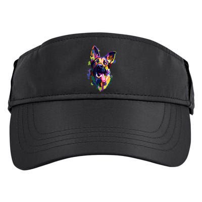 German Shepherd Dog Face Watercolor Colorful Pop Splash Art Adult Drive Performance Visor