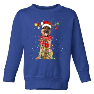 Ger Shepherd Dog Lover Santa Hat Christmas Xmas Lights Gift Toddler Sweatshirt