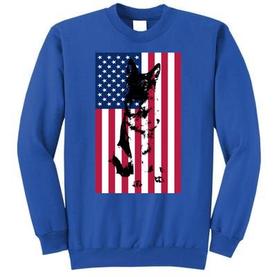 German Shepherd Dog American Flag Patriotic Usa Gift Tall Sweatshirt