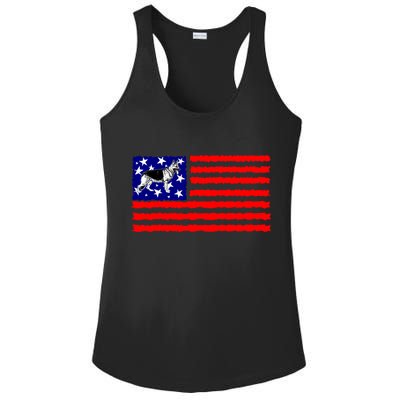 German Shepherd Dog Patriotic American Flag Gift Ladies PosiCharge Competitor Racerback Tank
