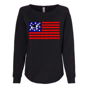 German Shepherd Dog Patriotic American Flag Gift Womens California Wash Sweatshirt