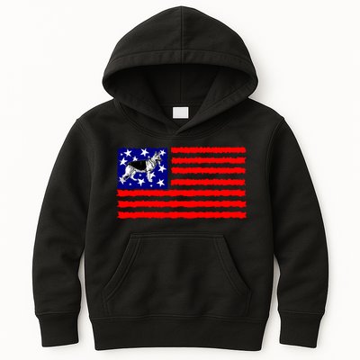 German Shepherd Dog Patriotic American Flag Gift Kids Hoodie