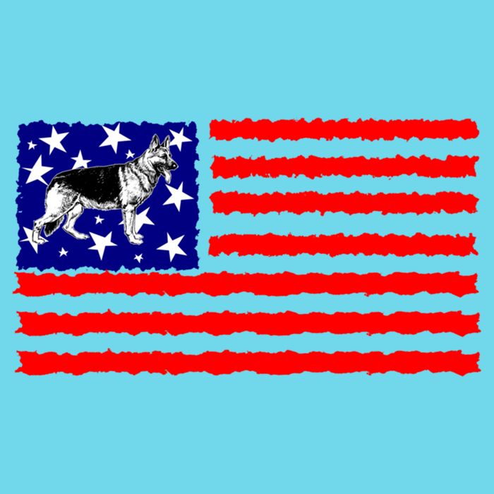 German Shepherd Dog Patriotic American Flag Gift Poster