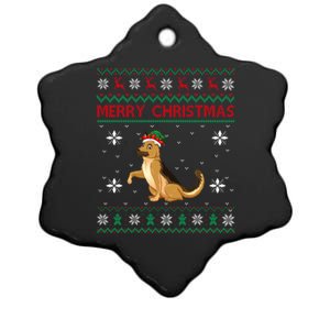 Ger Shepherd Dog Lover Girls Boys Ugly Xmas Sweater Gift Ceramic Star Ornament