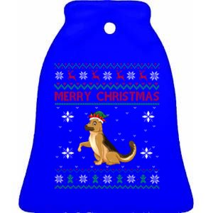 Ger Shepherd Dog Lover Girls Boys Ugly Xmas Sweater Gift Ceramic Bell Ornament