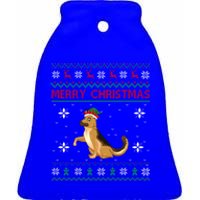 Ger Shepherd Dog Lover Girls Boys Ugly Xmas Sweater Gift Ceramic Bell Ornament