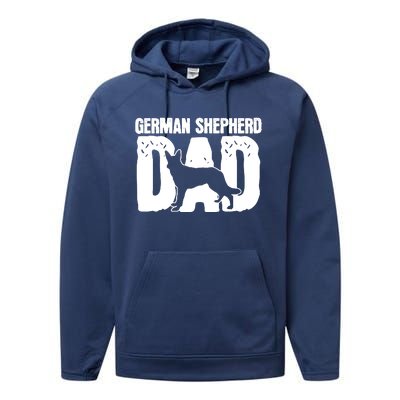 German Shepherd Dad Dog Lover Fathers Day Performance Fleece Hoodie