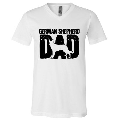 German Shepherd Dad Dog Lover Fathers Day V-Neck T-Shirt