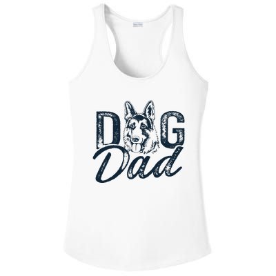 German Shepherd Dog Dad Ladies PosiCharge Competitor Racerback Tank