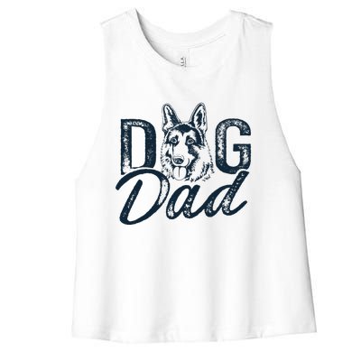 German Shepherd Dog Dad Women's Racerback Cropped Tank