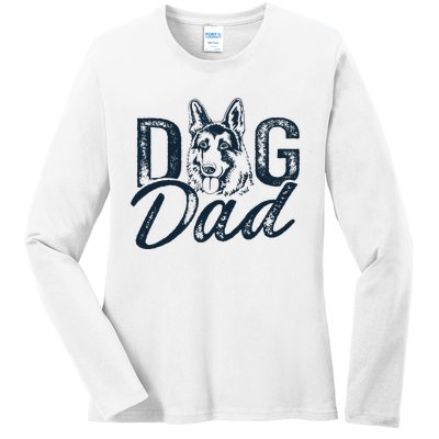 German Shepherd Dog Dad Ladies Long Sleeve Shirt