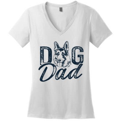 German Shepherd Dog Dad Women's V-Neck T-Shirt