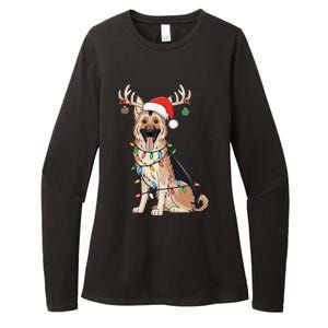 German Shepherd Dog Tree Christmas Lights Dog Lover Pajama Womens CVC Long Sleeve Shirt