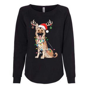 German Shepherd Dog Tree Christmas Lights Dog Lover Pajama Womens California Wash Sweatshirt