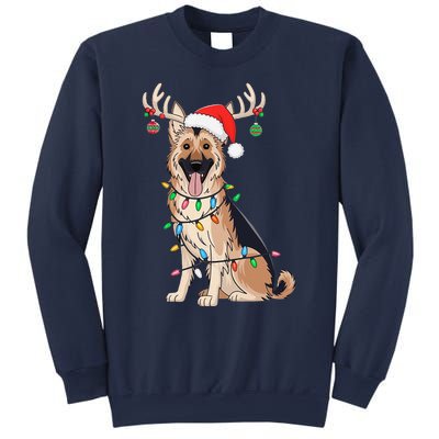 German Shepherd Dog Tree Christmas Lights Dog Lover Pajama Sweatshirt