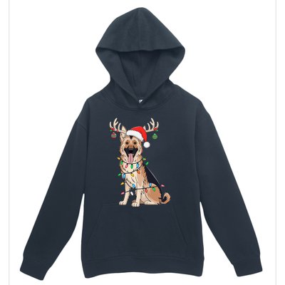 German Shepherd Dog Tree Christmas Lights Dog Lover Pajama Urban Pullover Hoodie