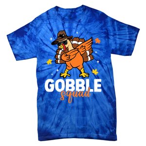 Gobble Squad Dabbing Turkey Autumn Fall Thanksgiving Retro Gift Tie-Dye T-Shirt