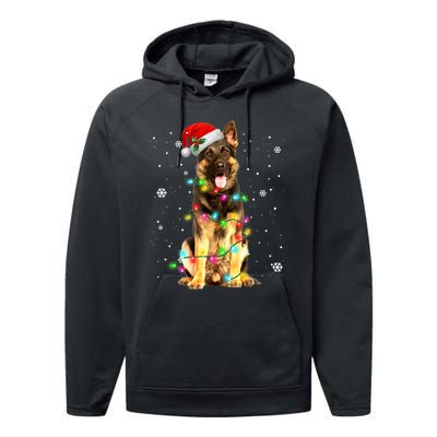 German Shepherd Dog Tree Christmas Sweater Xmas Dogs Gifts TShirt Performance Fleece Hoodie