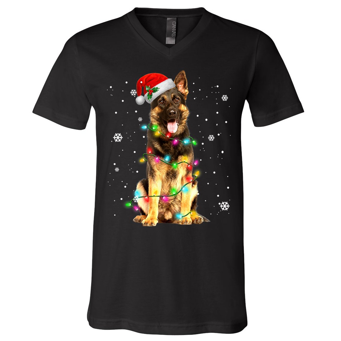 German Shepherd Dog Tree Christmas Sweater Xmas Dogs Gifts TShirt V-Neck T-Shirt
