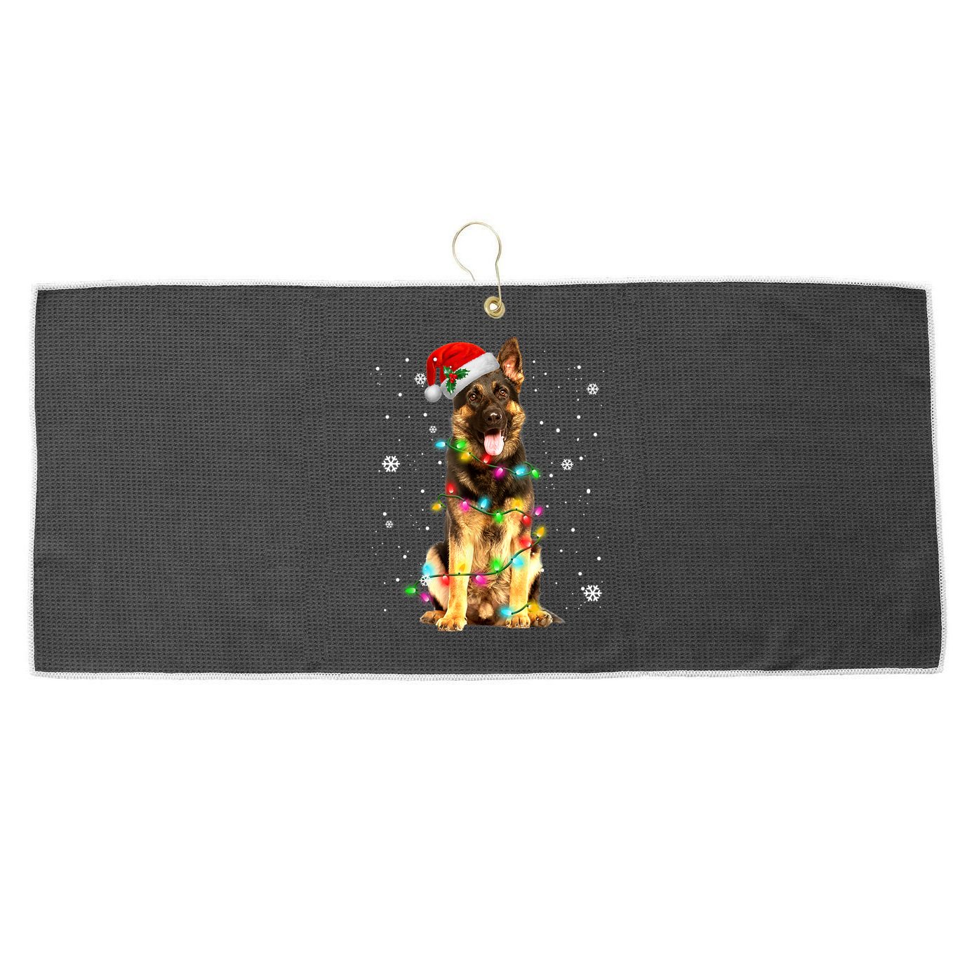 German Shepherd Dog Tree Christmas Sweater Xmas Dogs Gifts TShirt Large Microfiber Waffle Golf Towel