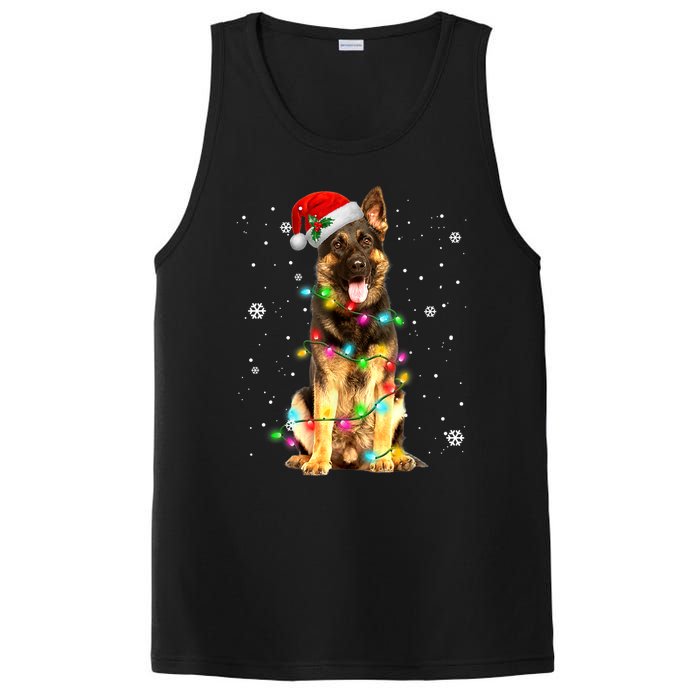 German Shepherd Dog Tree Christmas Sweater Xmas Dogs Gifts TShirt PosiCharge Competitor Tank