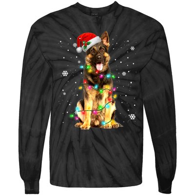 German Shepherd Dog Tree Christmas Sweater Xmas Dogs Gifts TShirt Tie-Dye Long Sleeve Shirt