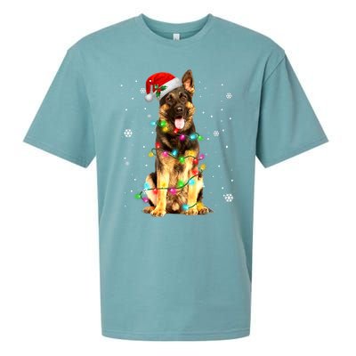 German Shepherd Dog Tree Christmas Sweater Xmas Dogs Gifts TShirt Sueded Cloud Jersey T-Shirt