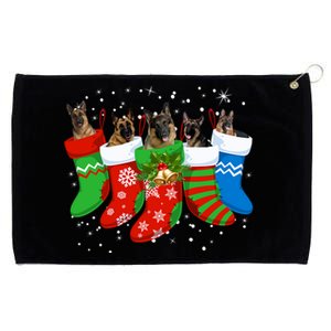 Ger Shepherd Dog Cute Socks Christmas Gift Funny Dog Xmas Gift Grommeted Golf Towel