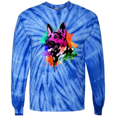 Ger Shepherd Dog Gift Tie-Dye Long Sleeve Shirt