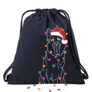 Ger Shepherd Dog Tree Christmas Pajamas Xmas Dogs Gift Drawstring Bag