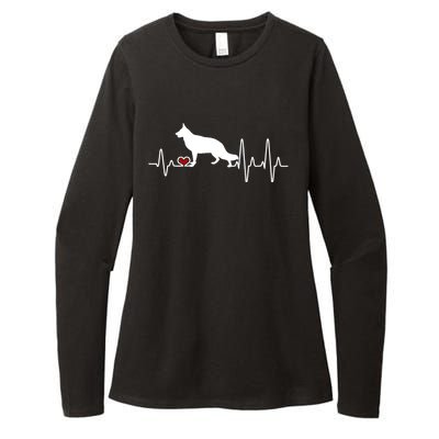 Ger Shepherd Dog Heartbeat Pulse Gift Womens CVC Long Sleeve Shirt