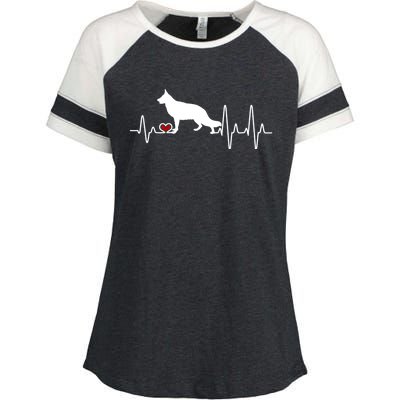 Ger Shepherd Dog Heartbeat Pulse Gift Enza Ladies Jersey Colorblock Tee