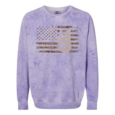 Ger Shepherd Dog In A Us Flag Gift Colorblast Crewneck Sweatshirt