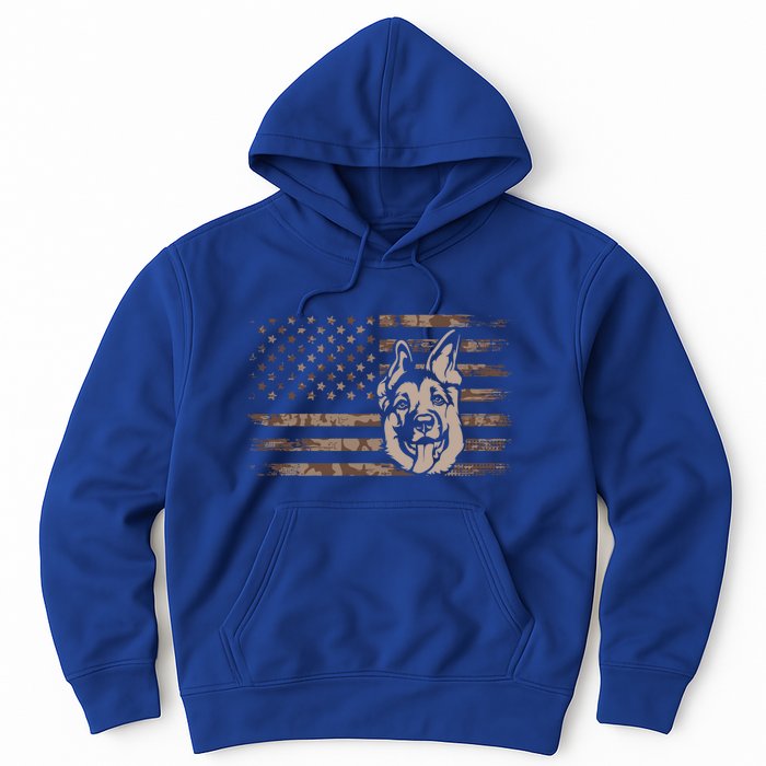 Ger Shepherd Dog In A Us Flag Gift Hoodie