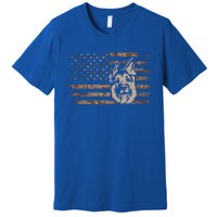 Ger Shepherd Dog In A Us Flag Gift Premium T-Shirt