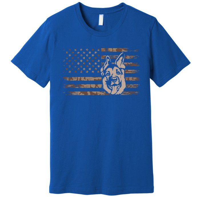 Ger Shepherd Dog In A Us Flag Gift Premium T-Shirt