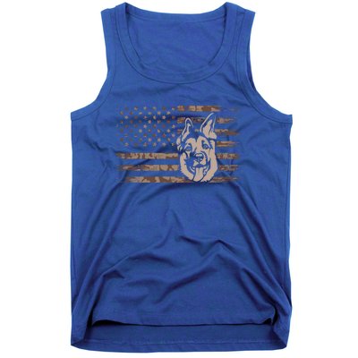 Ger Shepherd Dog In A Us Flag Gift Tank Top