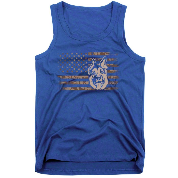 Ger Shepherd Dog In A Us Flag Gift Tank Top