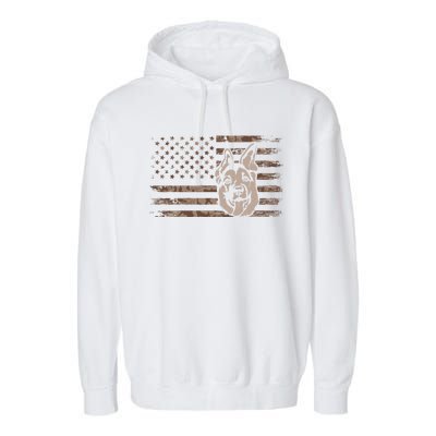 Ger Shepherd Dog In A Us Flag Gift Garment-Dyed Fleece Hoodie