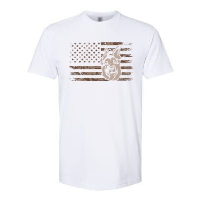 Ger Shepherd Dog In A Us Flag Gift Softstyle CVC T-Shirt