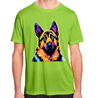 Ger Shepherd Dog Lover Colorful Artistic Mom Gift Adult ChromaSoft Performance T-Shirt