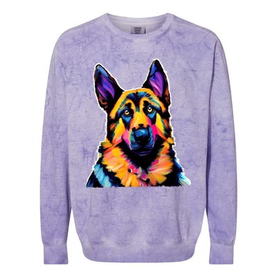 Ger Shepherd Dog Lover Colorful Artistic Mom Gift Colorblast Crewneck Sweatshirt