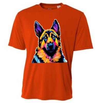 Ger Shepherd Dog Lover Colorful Artistic Mom Gift Cooling Performance Crew T-Shirt