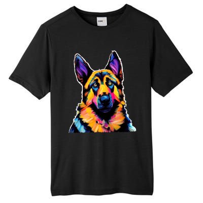 Ger Shepherd Dog Lover Colorful Artistic Mom Gift Tall Fusion ChromaSoft Performance T-Shirt