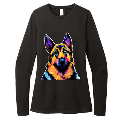 Ger Shepherd Dog Lover Colorful Artistic Mom Gift Womens CVC Long Sleeve Shirt