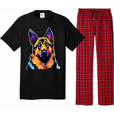 Ger Shepherd Dog Lover Colorful Artistic Mom Gift Pajama Set