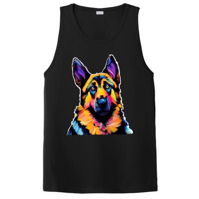 Ger Shepherd Dog Lover Colorful Artistic Mom Gift PosiCharge Competitor Tank